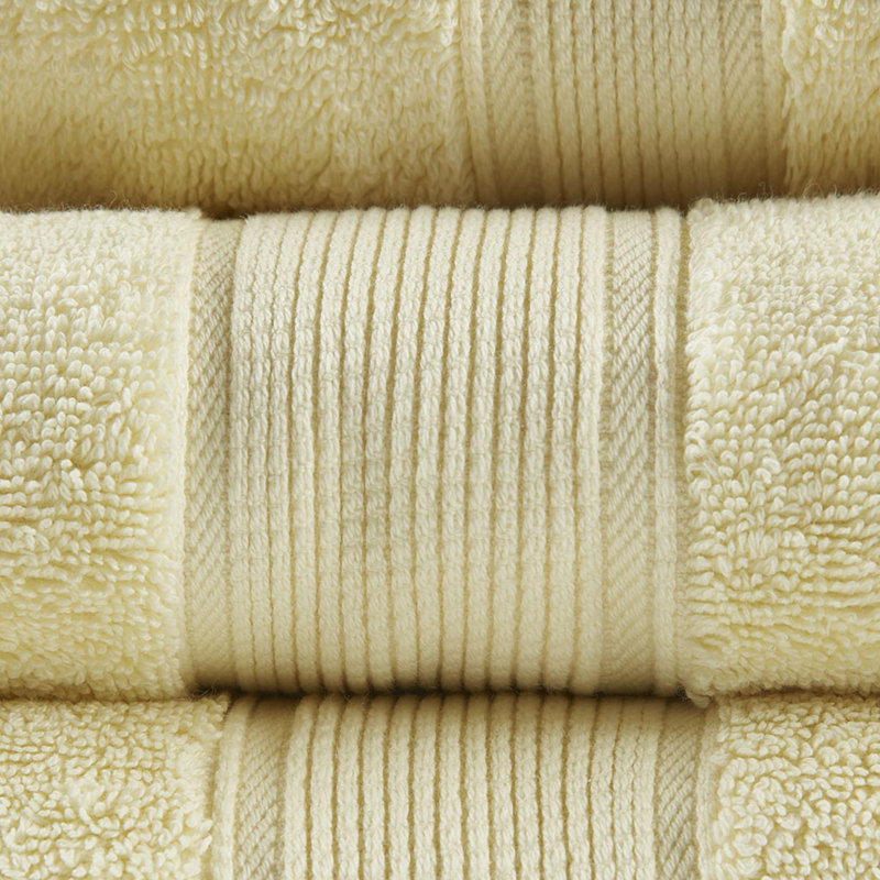 100% Cotton 8 Piece Antimicrobial Towel Set, Yellow, 8 Piece Towel Set