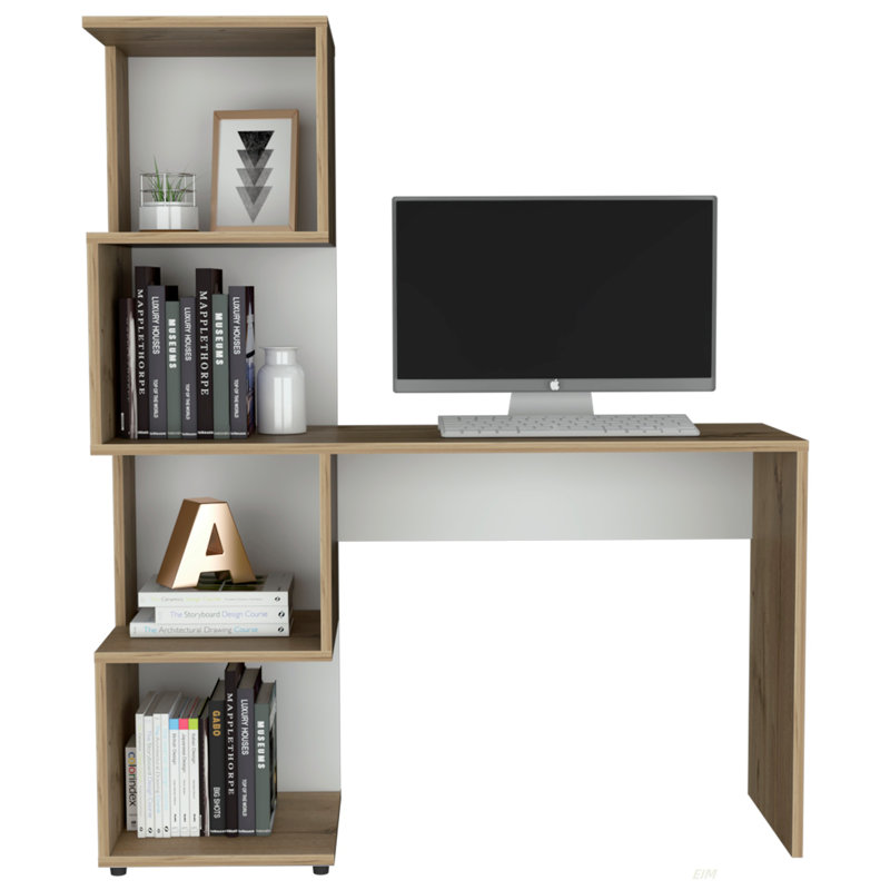 Bureau Vik avec armoires de rangement, quatre tablettes (bureau) Vik