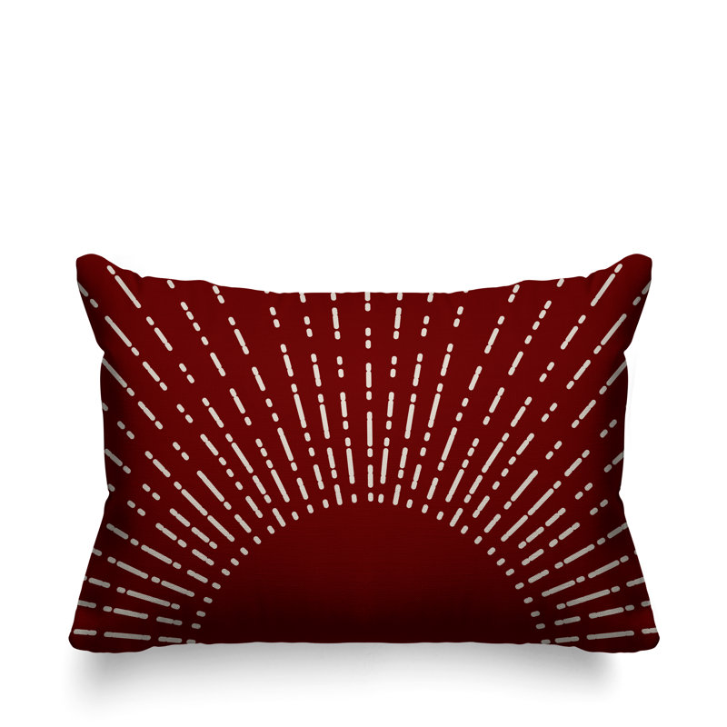 Abstract Outdoor Reversible Throw Pillow, Red