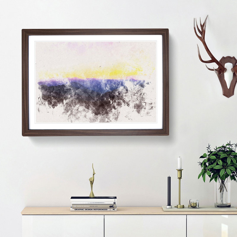 Sunrise over the World - Picture Frame Graphic Art Print, 24cm H x 33cm W x 2cm D, Walnut Framed