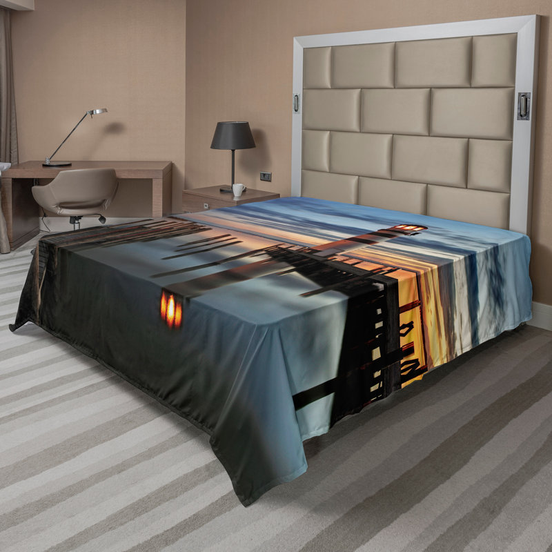 Multicolore Ambesonne, Drap plat pour très grand lit californien