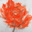 Toile grise botanique grise - Décoration de chambre abstraite fleur rouge