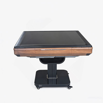 Table de mah-jong pliante automatique ultra-mince avec roulettes - tuiles numérotées de style chinois et américain de 42 mm (avec revêtement de table rigide)