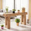 Console en bois, table d'appoint, table de salon rectangulaire derrière le canapé-124923087