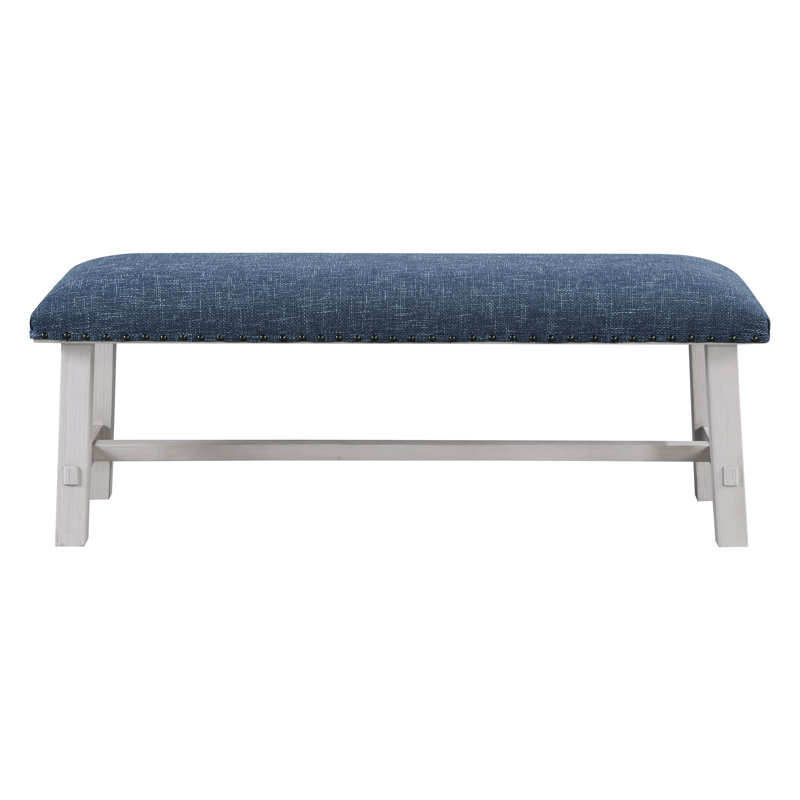 Callen Bench, Navy, White Wash