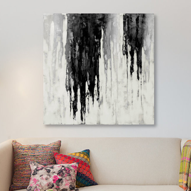Impression giclée sur toile tendue « Neutral Space noir I » par Tom Conley, H 12 po x l 12 po x P 0,75 po
