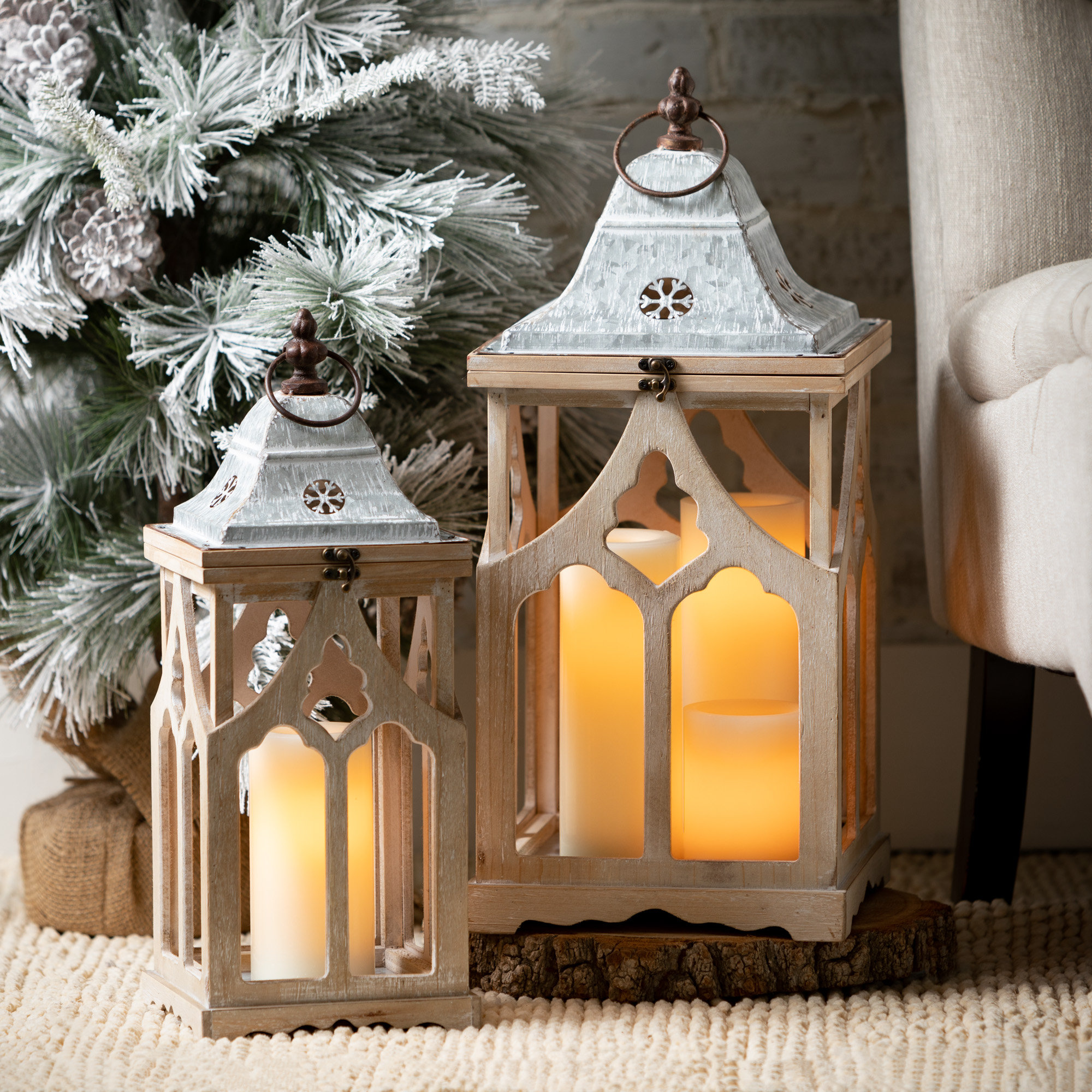 D-GROEE Mini Lantern, Vintage Small Candle Lanterns with