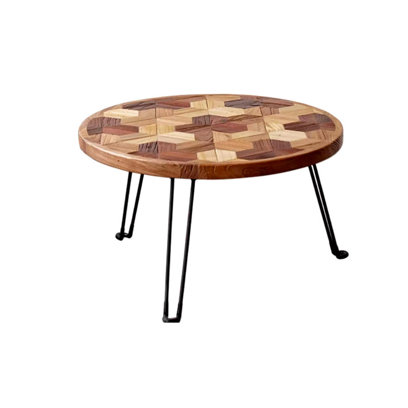 Retro Walnut Solid Wood Round Coffee Table