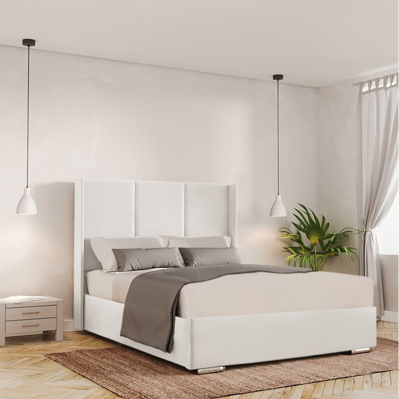 Bettzel Upholstered Ottoman Storage Bed, Double (4'6), White