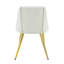 2 chaises d'appoint - blanc, support en métal doré, similicuir doré