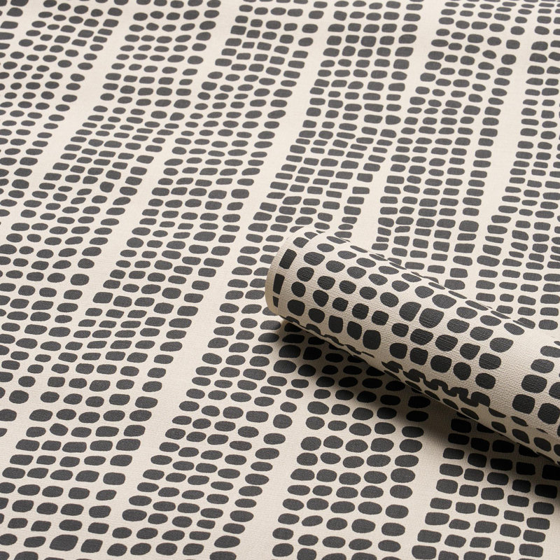 Noland Geometric Vinyl Wallpaper Roll, Carbon