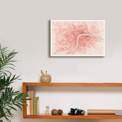 Wrought Studio 'Watercolor Wanderlust London Coral' by Laura Marshall Canvas Wall Art, 26" x 18"