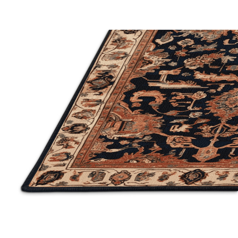 Machine Washable Persian Brown Area Rug, Square 4'