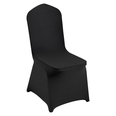 30PCS Black Stretch Spandex Folding Chair Covers – Universal Fitted Slipcovers with Rounded Back for Wedding, Banquet & Party, Removable Washable
