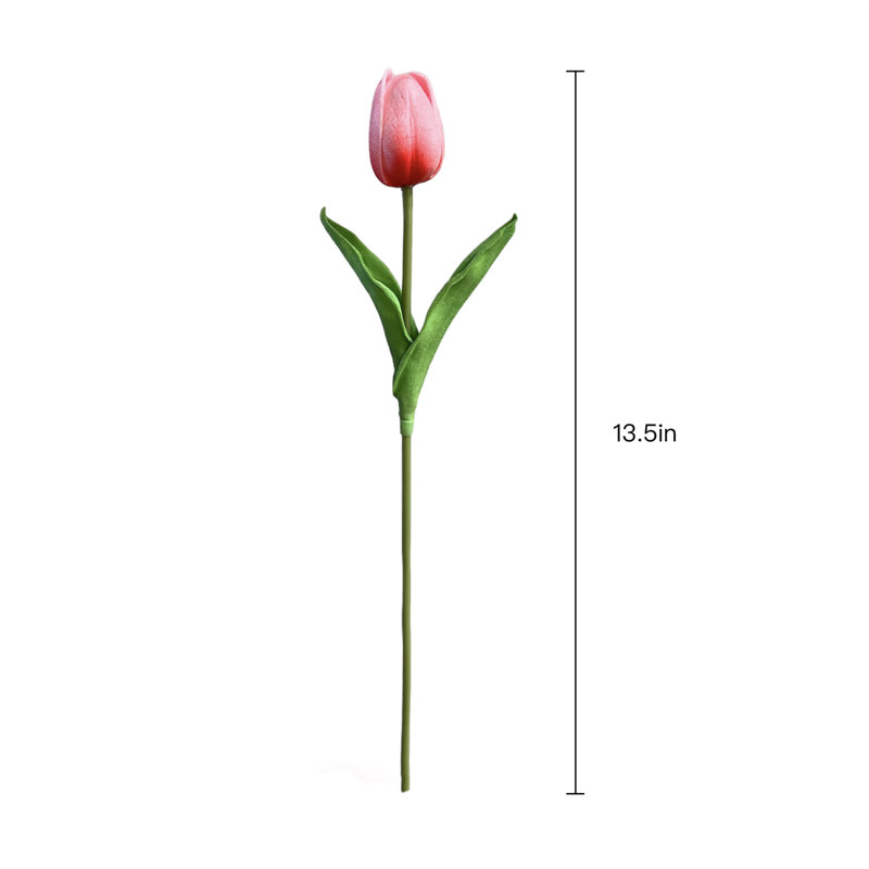 Ensemble de 20 tiges de tulipes artificielles Real Touch, Rouge
