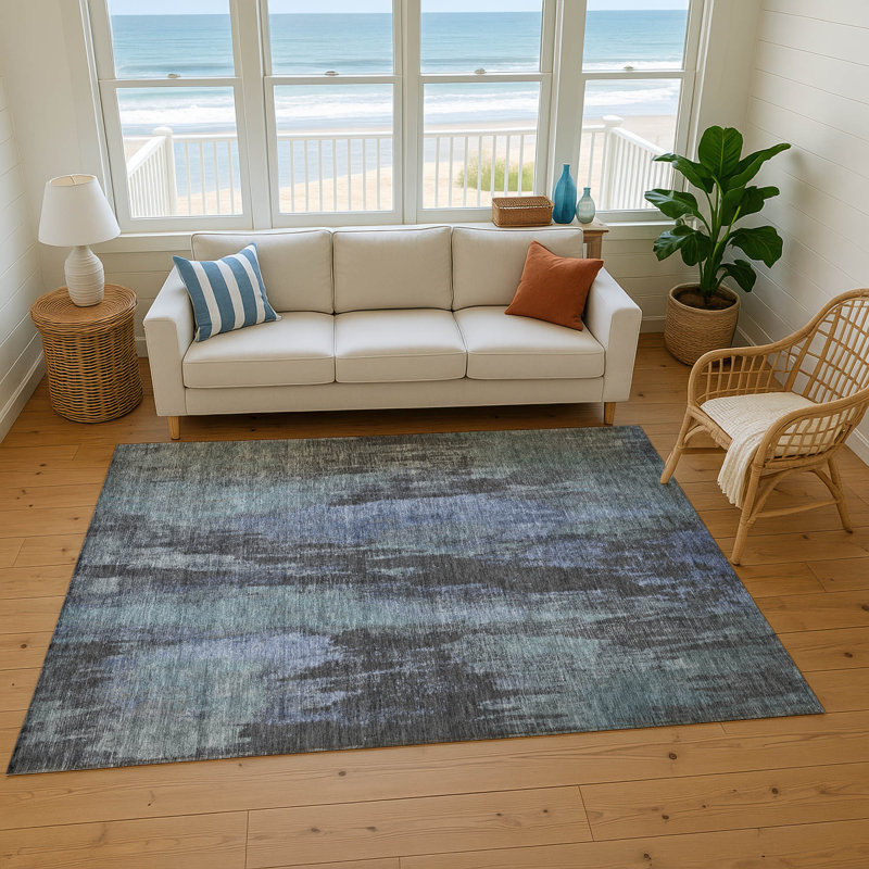 Tapis abstrait lavable à la machine Premium AMF1648, Rectangulaire 8 pi x 10 pi