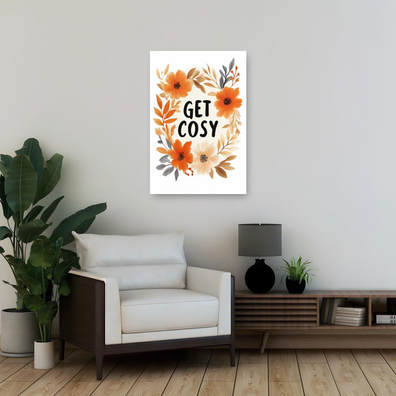 Autumn Embrace Rustic Abstract Contemporary Autumn Flower Wall Art Print, 91.44cm H x 60.96cm W