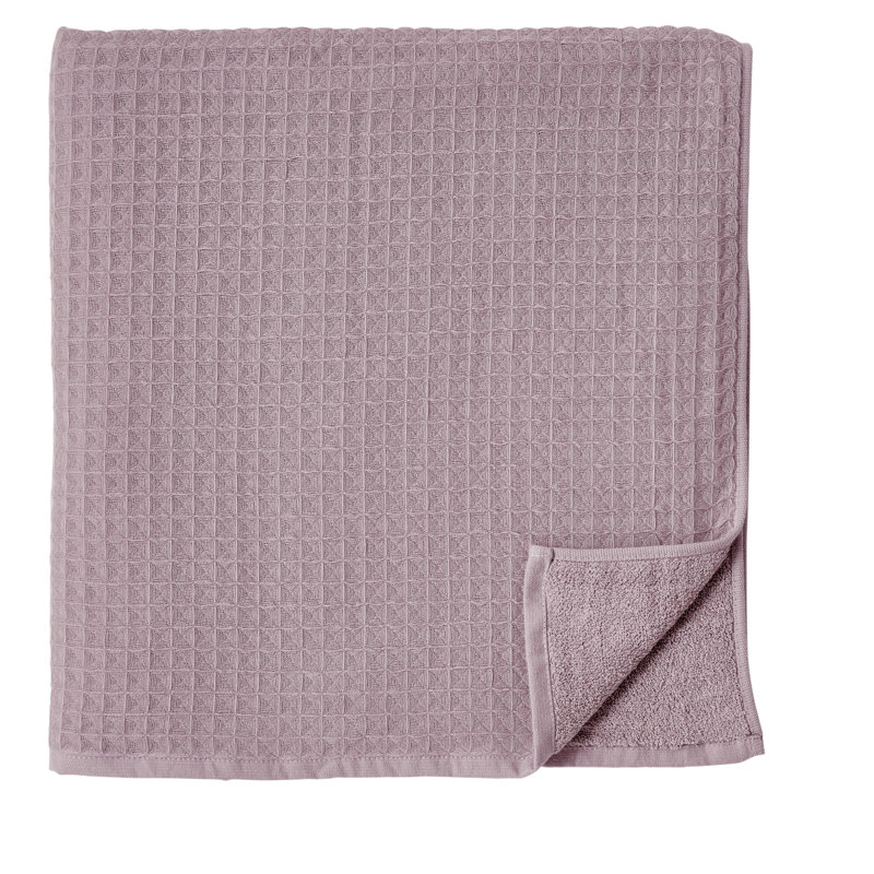 Serviette de bain 100% coton Waffle Twist, Rose, Ensemble de serviettes de bain 6 pièces