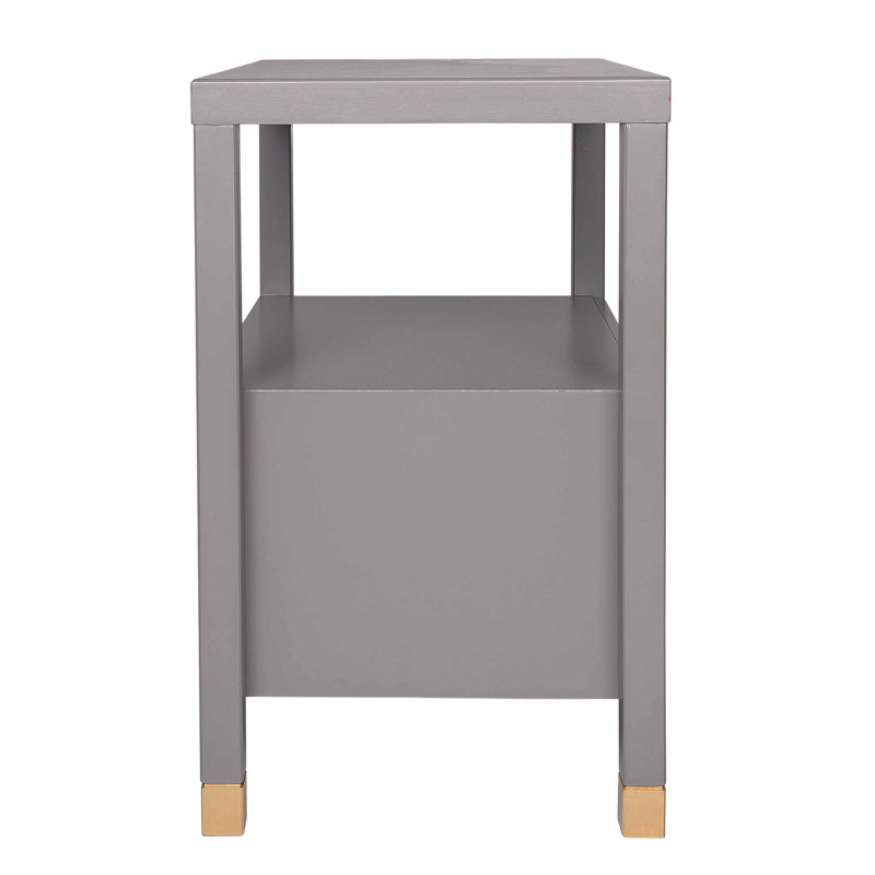 Francisca 2 - Drawer Solid Wood 22" Nightstand, Dark Gray