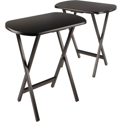 Cade Set Of 2 Foldable Snack Tables, Oversized, For Living Room
