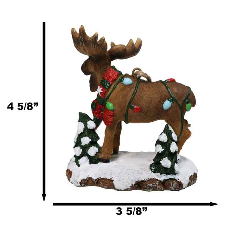 Ornement de Noël orignal suspendu festif élan cerf guirlande de lumières colorées