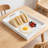Bamboo Serving Tray With Handles, Multi-Purpose Ottoman Tray For Food, Drinks, And Home Organization, Decorative Storage Platter For Living Room, Kitchen, Bedroom, And Bathroom-302016902