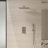 Rugen Rainfall Shower System, Large 12" Rain Shower Head with Handheld Combo, Wall Mount Shower Faucet Set with Pressure Balance Valve, Brushed Nickel Bathroom Shower Fixtures-120383419