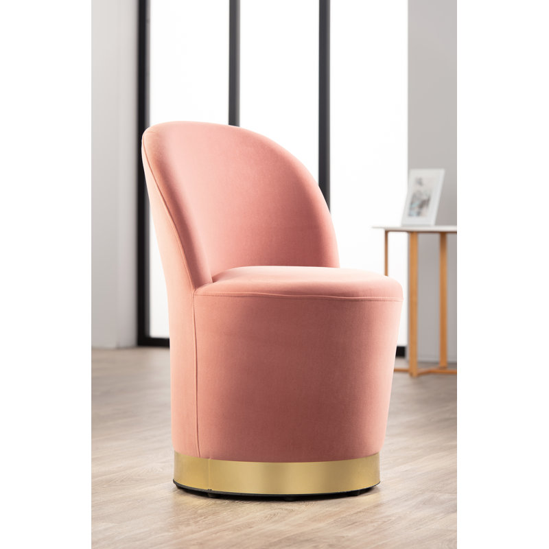 Audrey Velvet Slipper Chair, Pink