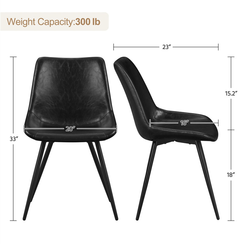 Chaise d'appoint Bakhyt, Noir