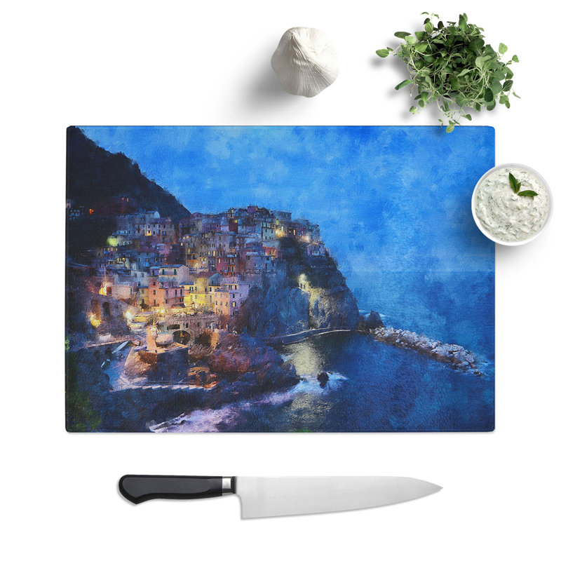 Cinque Terre in Italy Vol.2 Painting Chopping Board, 0.4cm H x 20cm W x 28.5cm L