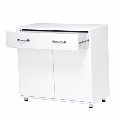 Two-door white side table
