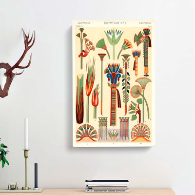 Egyptian Flowers by Owen Jones - Wrapped Canvas