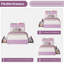 Cadre de lit double à DEL avec tête de lit avec rangement, cadre de lit pour enfant avec 2 tiroirs, lit plateforme tapissier Boucle pour fille, tête de lit chic avec ondulé et bibliothèque, aucun sommier nécessaire, mauve-613234695
