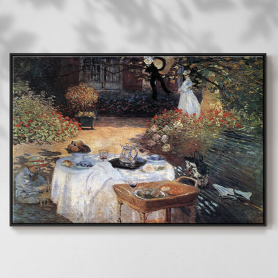 Le déjeuner encadré sur toile par Claude Monet