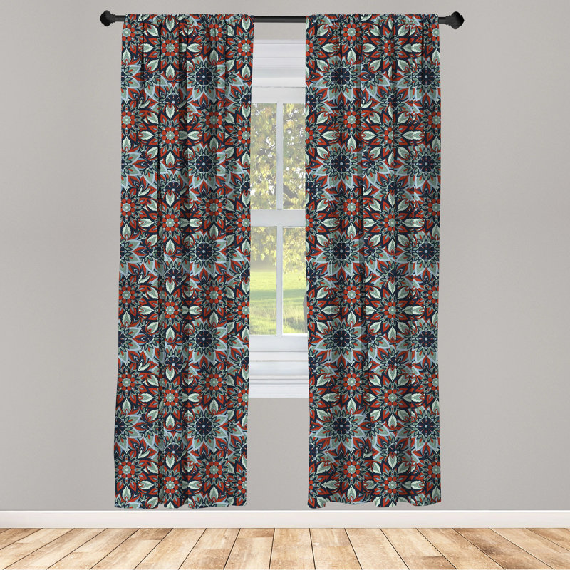 Floral Semi-Sheer Rod Pocket Sliding Panel, 28" x 95"