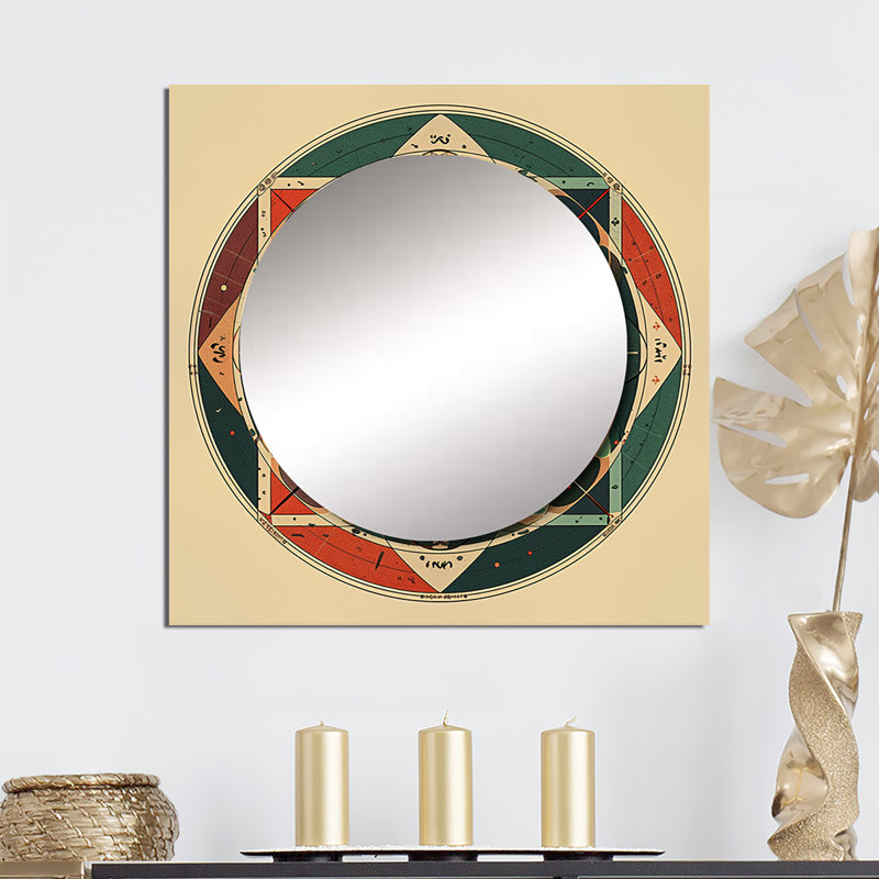 Meikhi - Modern Geometric Square Mirror Wall Art For Bathroom, 23" x 23"