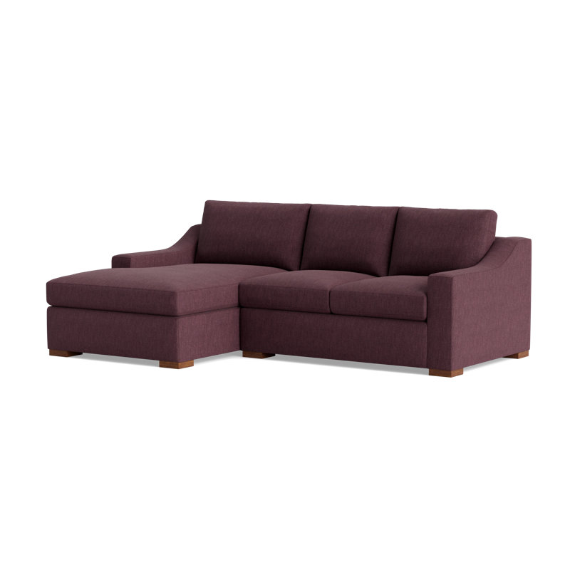Lucca Sectional, Performance Weave - Aubergine, Left Hand Facing
