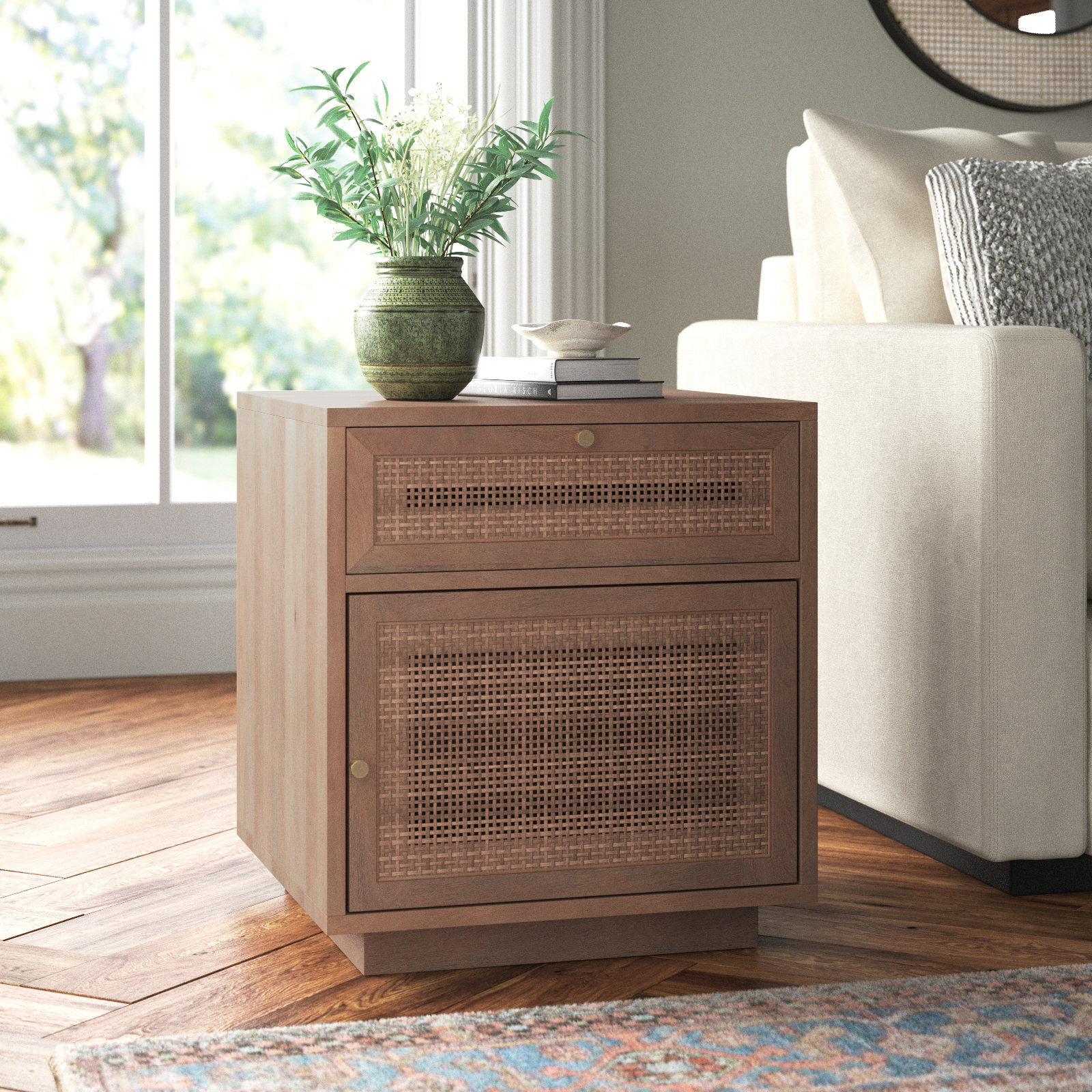 Cinna End Table With Storage, Medium Brown