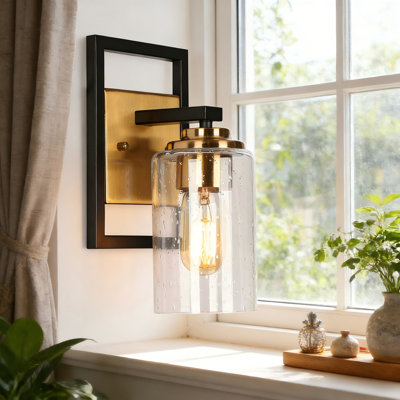Grisella Dimmable Black/Brass Vanity Light