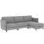 Canapé d'angle quatre places en tissu gris de 274 cm (107,8 po) avec revêtement respirant, ressorts ensachés, réglable, poches latérales sur les accoudoirs, structure en bois, siège confortable, accoudoirs pour la maison.