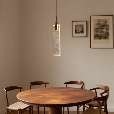 Elegant Luxurious Rectangle Crystal Pendant Light With Gold Fixtures for Living Room, Bedroom, Dining Room. Modern Nordic Creative Crystal Dimmable LED Pendant Light for Housewarming Gift