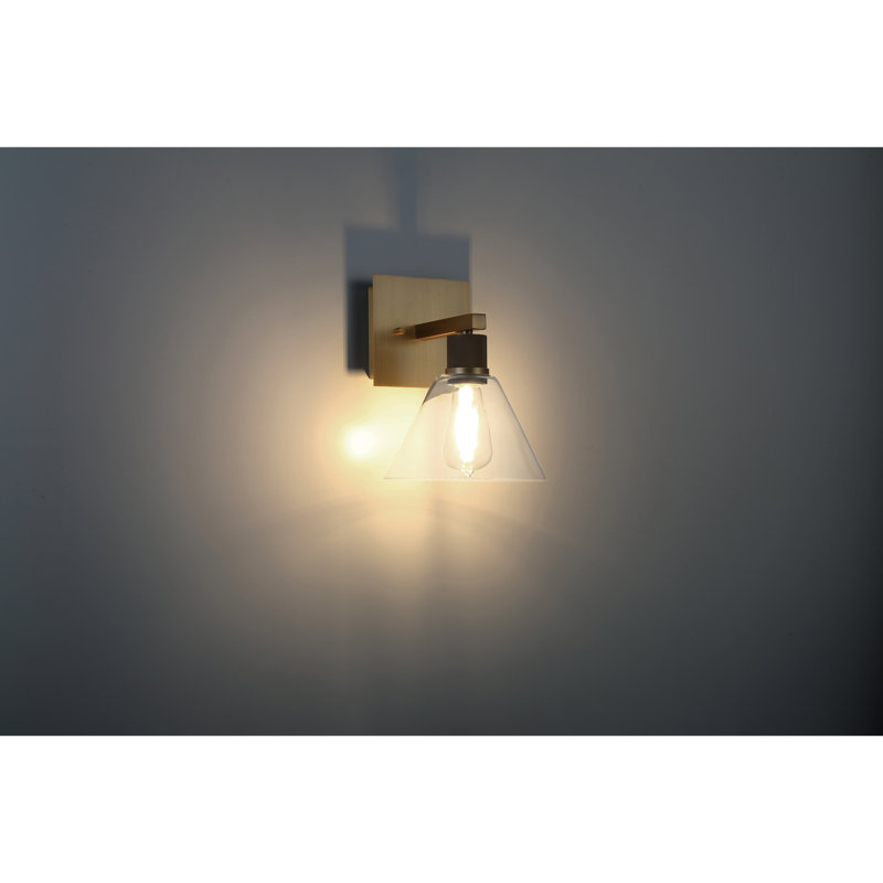 Port Nine Steel Armed Sconce, Antique Brushed Brass