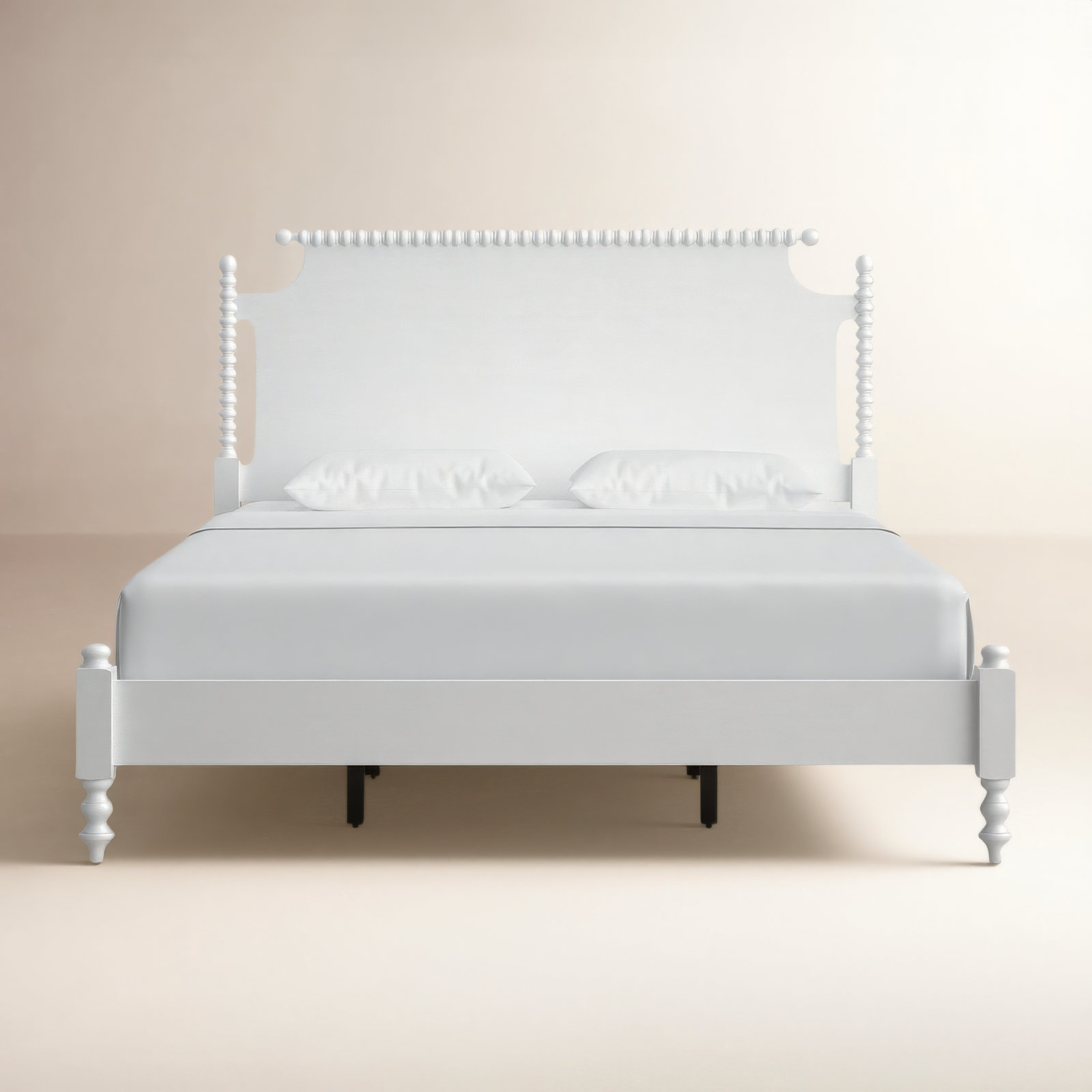 Nadette Spindle Bed, King, White