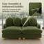 Canapé moderne 4 places 123 pouces, chenille, siège profond avec coussins, vert-589771025-589771036