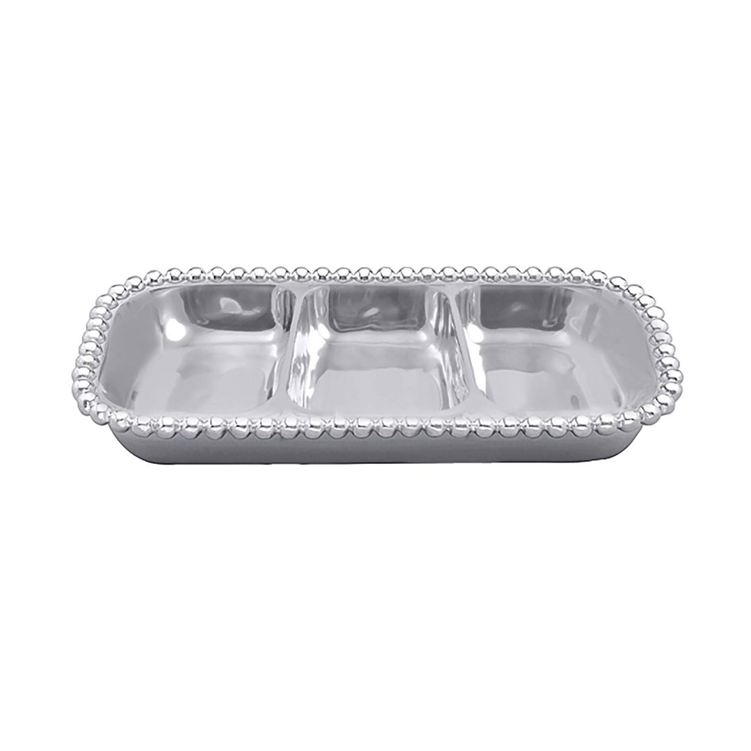 Mariposa String Of Pearls Aluminum Divided Serving Dish Mariposa