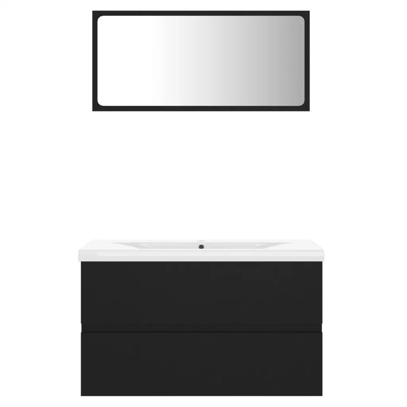 Audras 800mm Single Bathroom Vanity with Integrated Ceramic Basin, Black