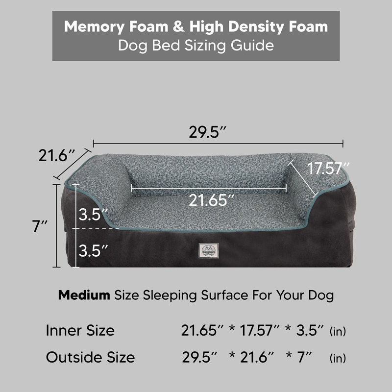 Lit pour animaux, Gris, Medium (7" H x 29.5" W x 21.6" D)