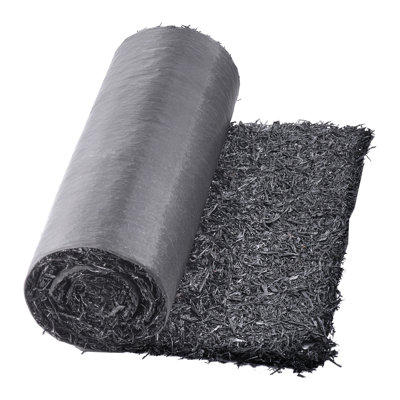 Rouleau de tapis de paillis en caoutchouc recyclé - tissu de paysage noir 96 x 22 pouces pour le contrôle des mauvaises herbes, bordure de jardin permanente et barrière de sentier