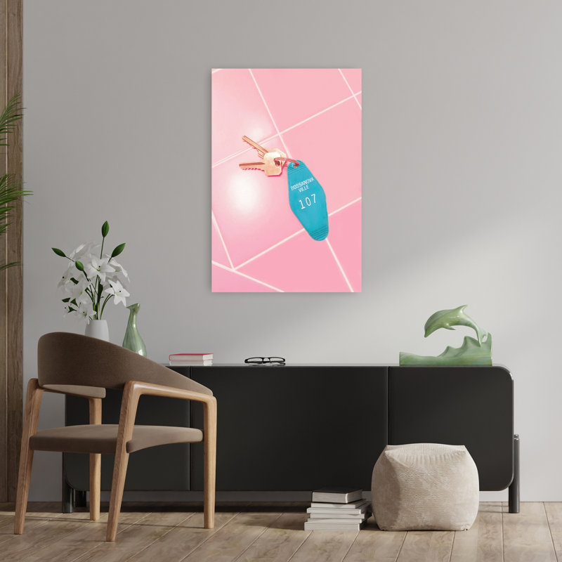 Art mural de palmier rétro rétro moderne, H 36 po x l 24 po