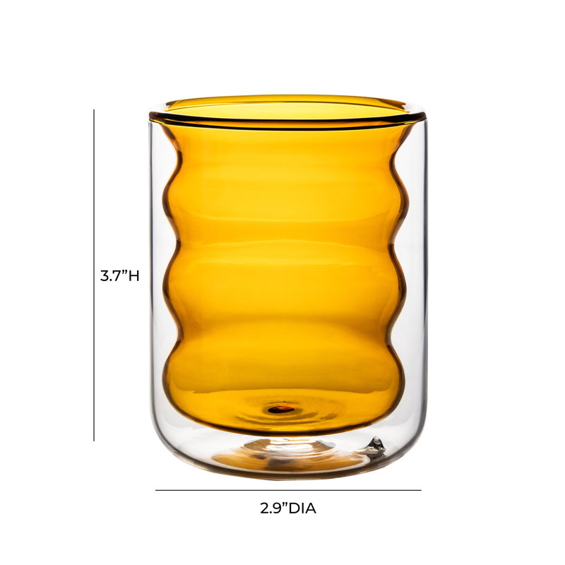 Amber Glass 6.76oz Water and Juice Set of 4